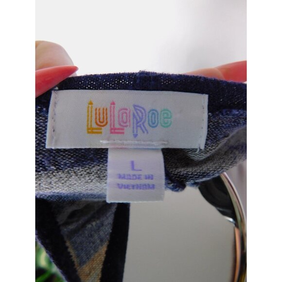 LuLaRoe Sarah Large Blue Aztec Duster Cardigan Open Front Boho Witch - Picture 10 of 12